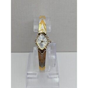 Waltham Diamond Womens Petite Gold Silver Two Tone Bracelet Watch New Battery